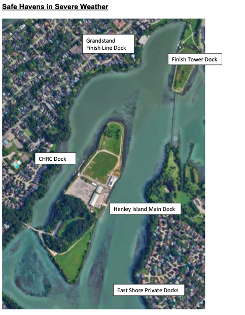 SCRC course map showing safe haven locations